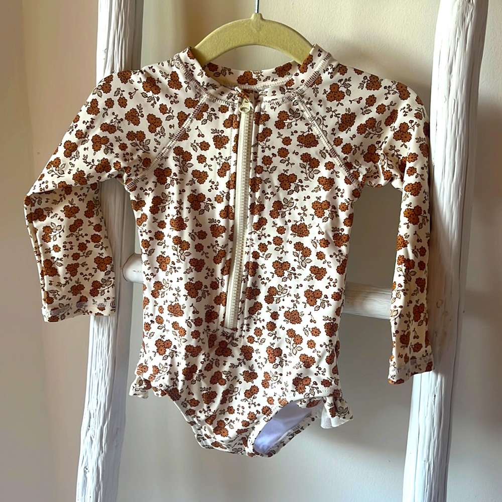 Rylee & Crew Floral Girls Rashguard, 12-18 months